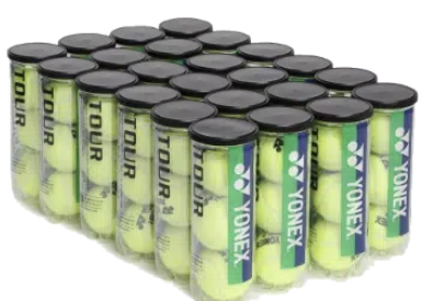 Box of Yonex Tour tennis balls